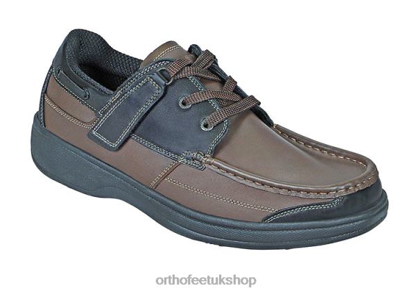 Orthofeet Baton Rouge Tie-Less Casual Shoes Men Brown 82J68167