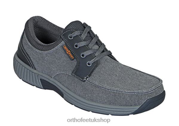 Orthofeet Porto Canvas Casual Shoes Men Gray 82J68169