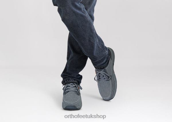 Orthofeet Porto Canvas Casual Shoes Men Gray 82J68169