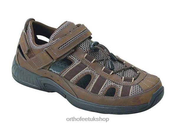 Orthofeet Clearwater Heel Strap Sandals Men Brown 82J68125