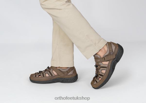 Orthofeet Clearwater Heel Strap Sandals Men Brown 82J68125
