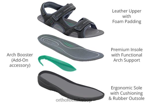 Orthofeet Gemini Sandals Men Black 82J68120