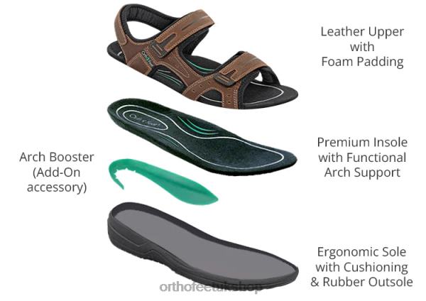 Orthofeet Gemini Sandals Men Brown 82J68119