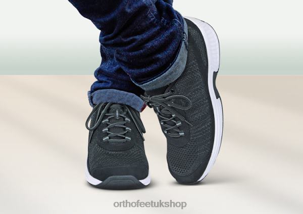Orthofeet Lava Stretch Knit Sneakers Men Black 82J68128