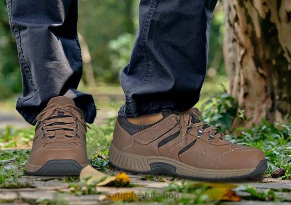 Orthofeet Shreveport Tie-Less Sneakers Men Brown 82J68148