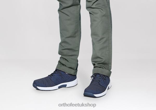 Orthofeet Tacoma Stretch Knit Sneakers Men Blue 82J68138