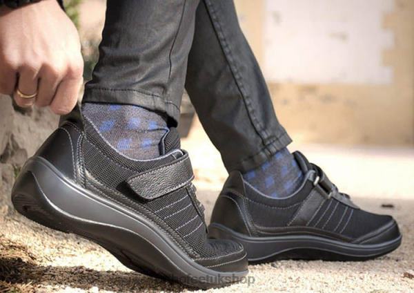 Orthofeet Breeze Stretch Knit Casual Shoes Women Black 82J6895