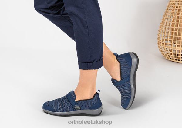 Orthofeet Quincy Stretch Casual Shoes Women Blue 82J68105