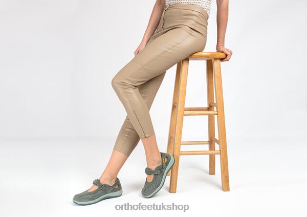 Orthofeet Sanibel Heel Strap Casual Shoes Women Olive Gray 82J68108