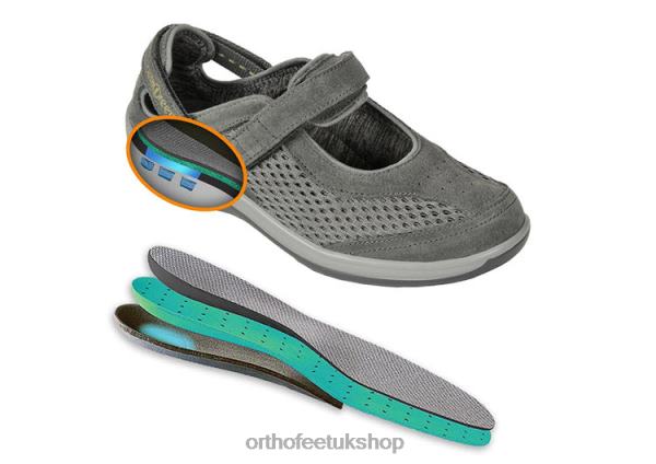 Orthofeet Sanibel Heel Strap Casual Shoes Women Olive Gray 82J68108