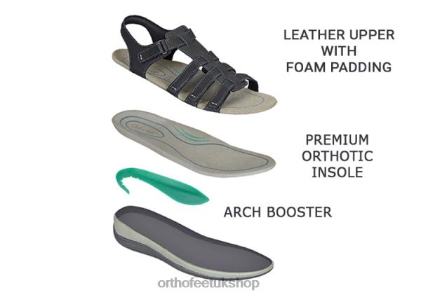 Orthofeet Amalfi Sandals Women Black 82J6810