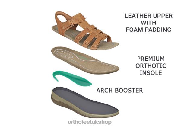 Orthofeet Amalfi Sandals Women Camel 82J689