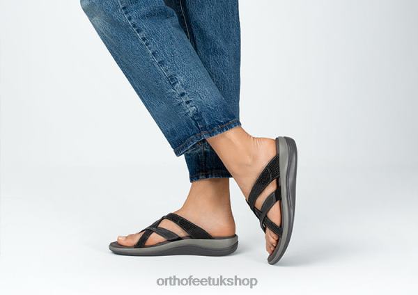 Orthofeet Clio Sandals Women Black 82J6830