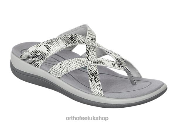 Orthofeet Clio Sandals Women White Snake 82J6828