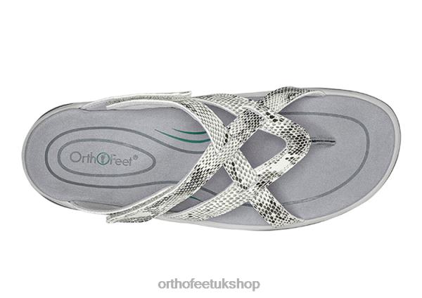 Orthofeet Clio Sandals Women White Snake 82J6828
