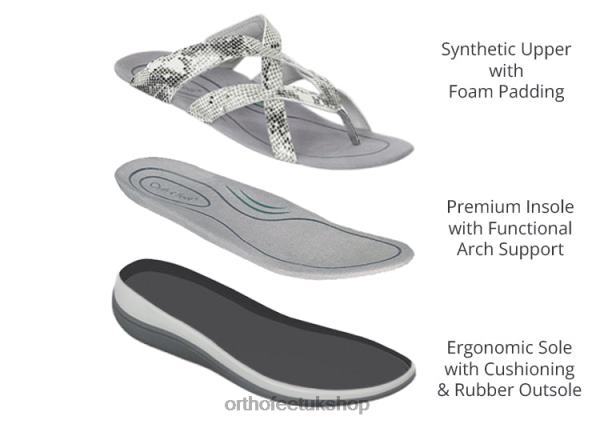 Orthofeet Clio Sandals Women White Snake 82J6828