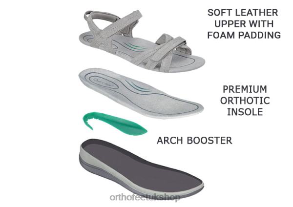 Orthofeet Hydra Sandals Women Gray 82J687