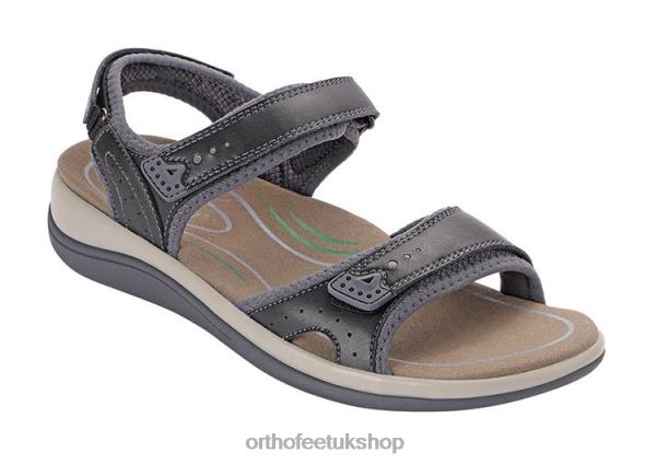 Orthofeet Malibu Two Way Strap Sandals Women Black 82J6816