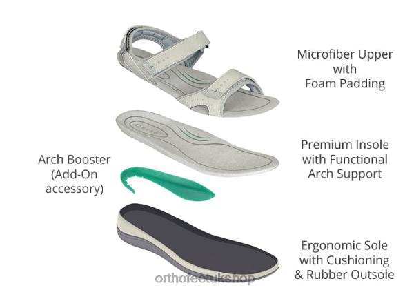 Orthofeet Malibu Two Way Strap Sandals Women Bone 82J6818