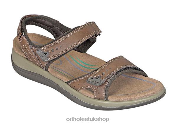 Orthofeet Malibu Two Way Strap Sandals Women Brown 82J6819