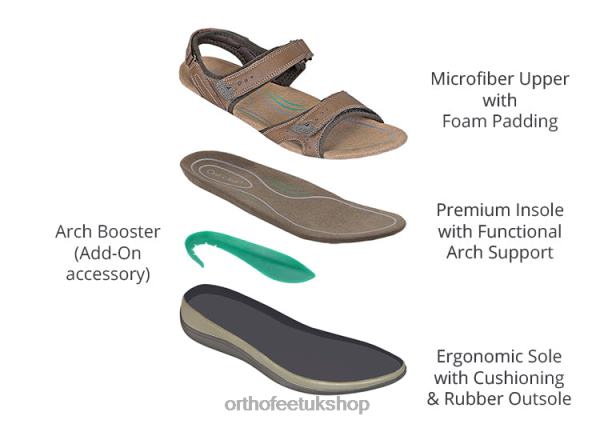 Orthofeet Malibu Two Way Strap Sandals Women Brown 82J6819