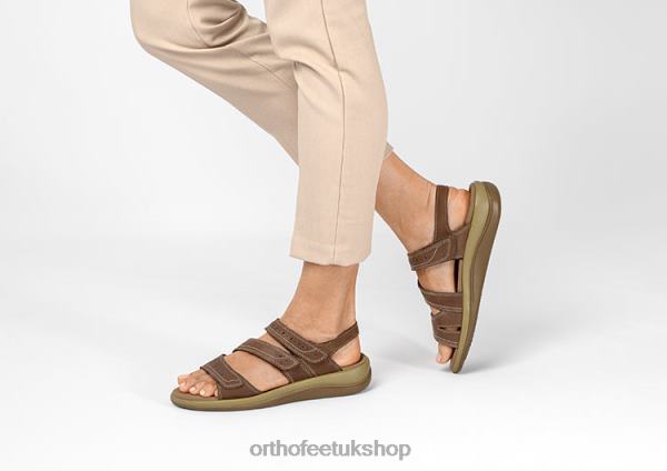 Orthofeet Naxos Two Way Strap Sandals Women Brown 82J6814