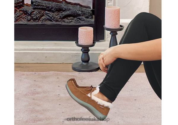 Orthofeet Capri Slippers Women Camel 82J68116