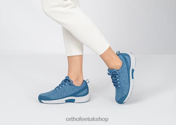 Orthofeet Coral Stretch Knit Sneakers Women Blue 82J6846