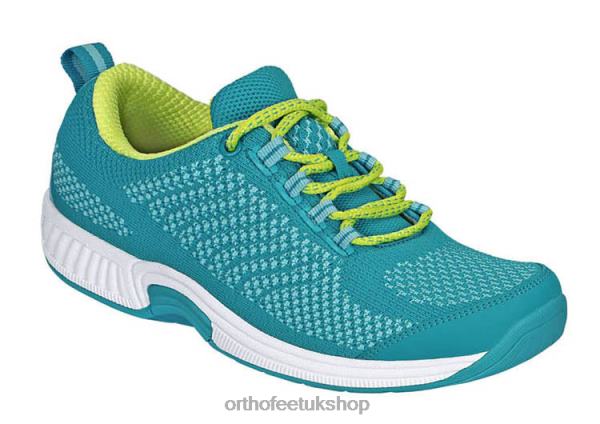 Orthofeet Coral Stretch Knit Sneakers Women Turquoise 82J6848