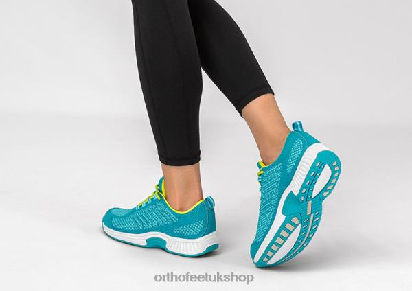 Orthofeet Coral Stretch Knit Sneakers Women Turquoise 82J6848