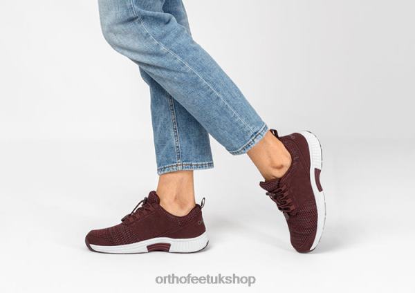 Orthofeet Francis No-Tie Sneakers Women Maroon 82J6858